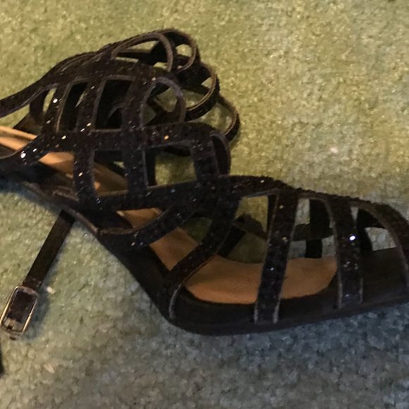Black Sparkly 4" Heels - Picture 2 of 2